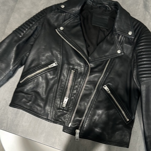 All saints leather jacket kimber - Picture 2 of 4